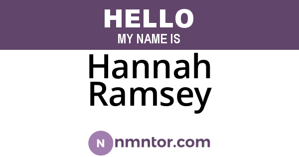 Hannah Ramsey