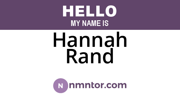 Hannah Rand