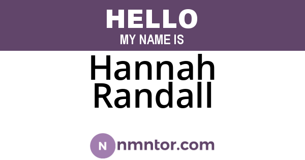 Hannah Randall