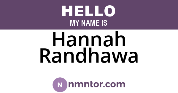 Hannah Randhawa