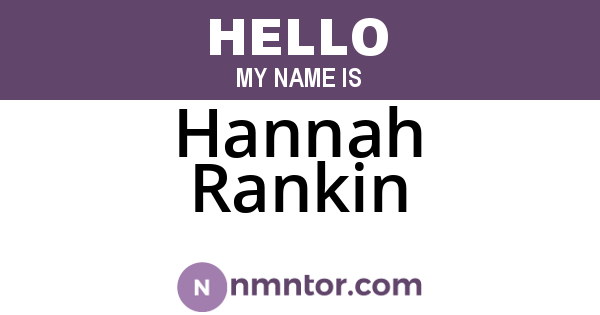 Hannah Rankin