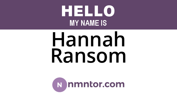 Hannah Ransom