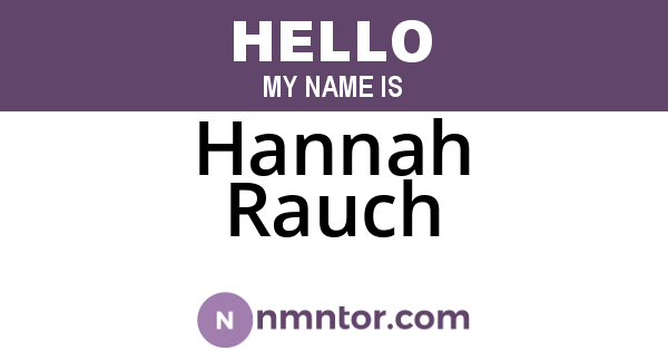 Hannah Rauch