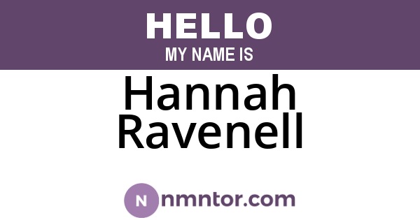 Hannah Ravenell