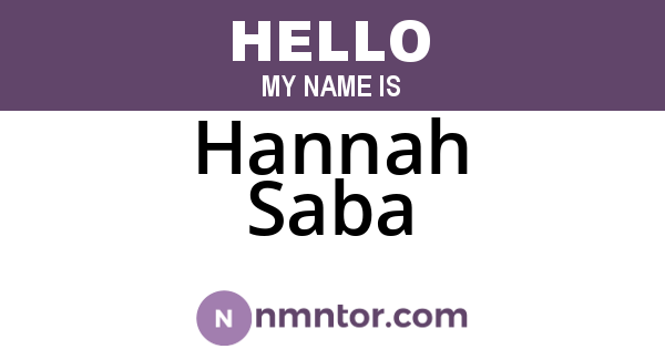 Hannah Saba