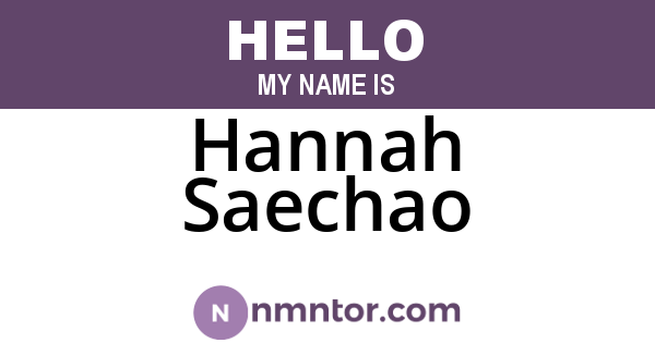 Hannah Saechao