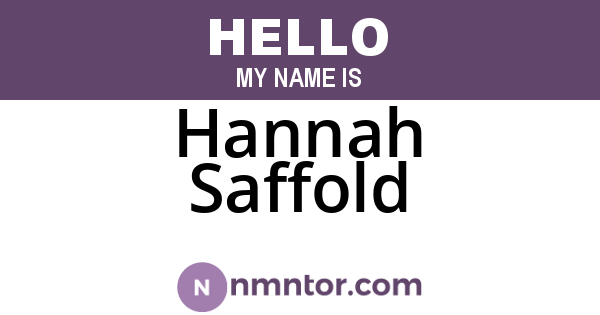 Hannah Saffold