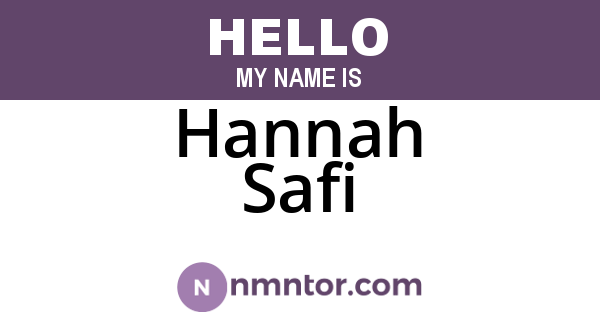 Hannah Safi