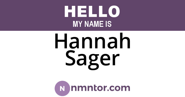 Hannah Sager