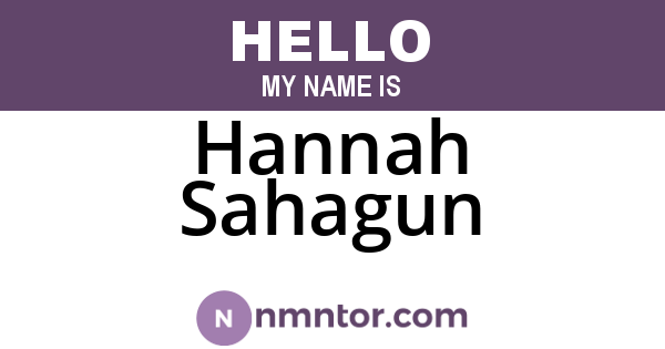 Hannah Sahagun