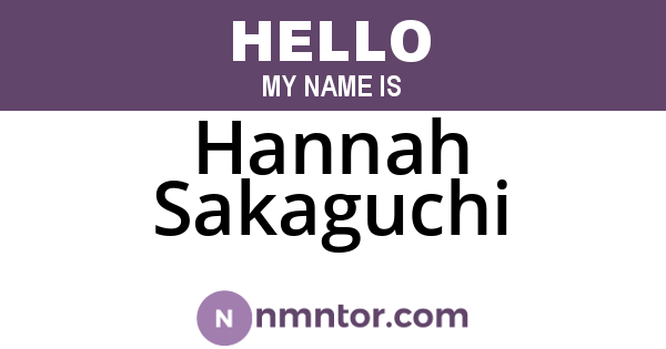 Hannah Sakaguchi