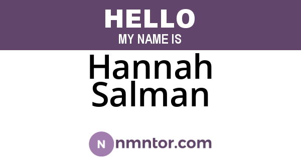 Hannah Salman