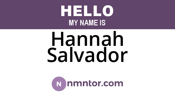 Hannah Salvador