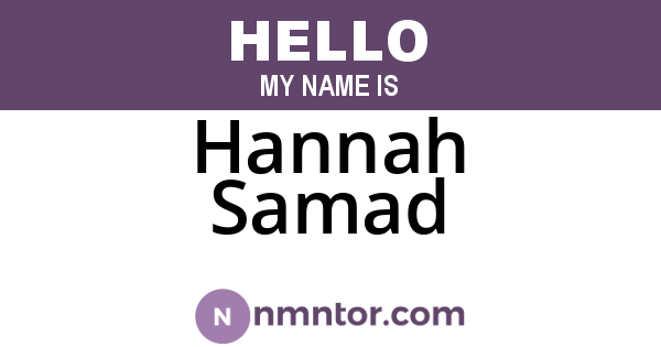 Hannah Samad