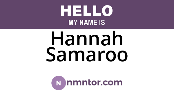 Hannah Samaroo