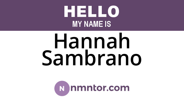 Hannah Sambrano
