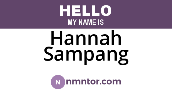 Hannah Sampang