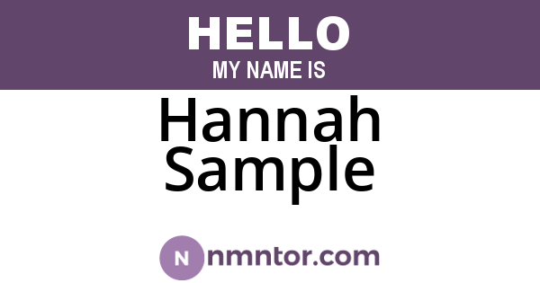 Hannah Sample