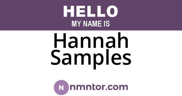 Hannah Samples
