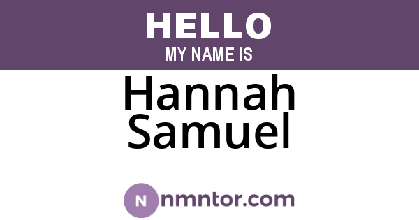 Hannah Samuel