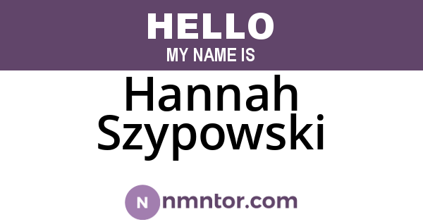 Hannah Szypowski