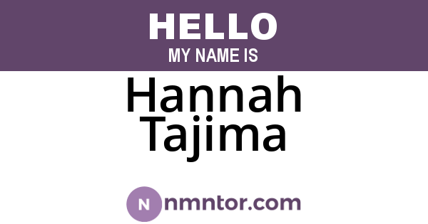 Hannah Tajima
