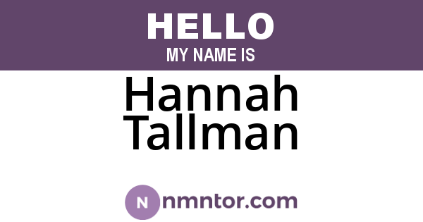 Hannah Tallman