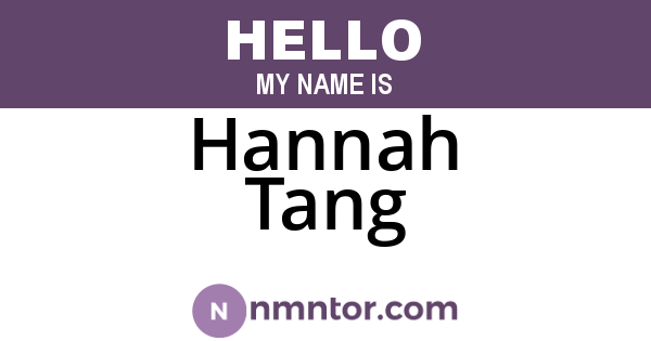 Hannah Tang