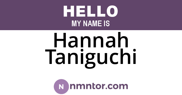 Hannah Taniguchi