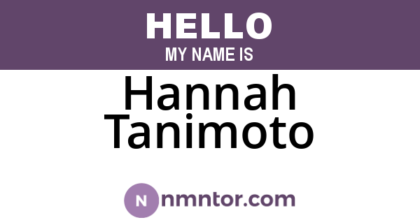 Hannah Tanimoto