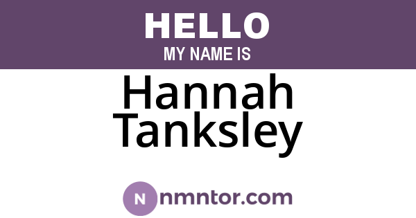 Hannah Tanksley