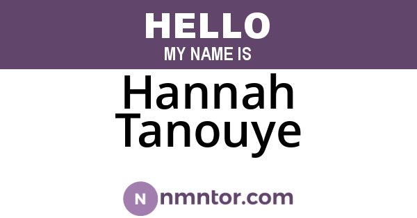 Hannah Tanouye