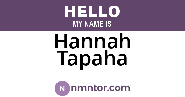 Hannah Tapaha