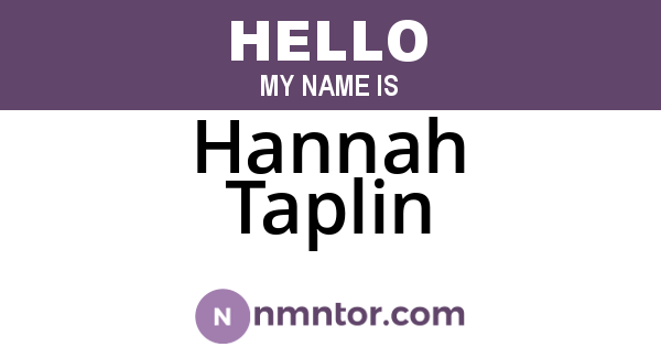 Hannah Taplin