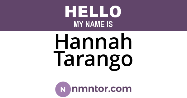 Hannah Tarango
