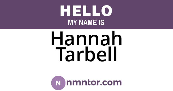 Hannah Tarbell