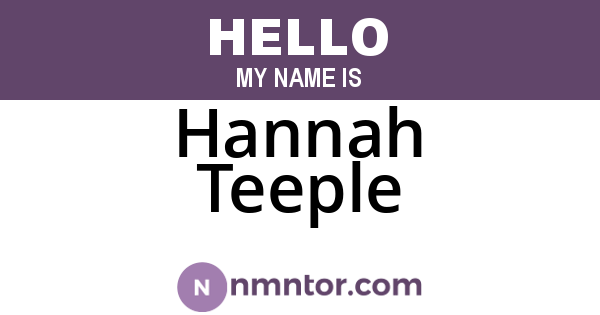 Hannah Teeple