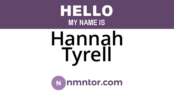 Hannah Tyrell