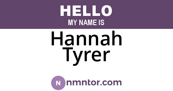 Hannah Tyrer