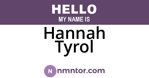 Hannah Tyrol