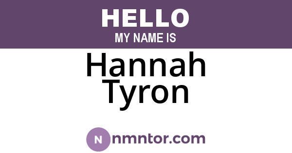 Hannah Tyron