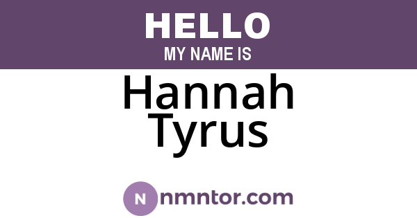 Hannah Tyrus