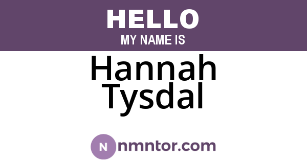 Hannah Tysdal