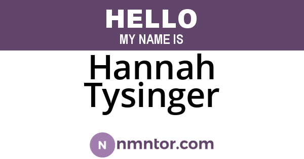Hannah Tysinger