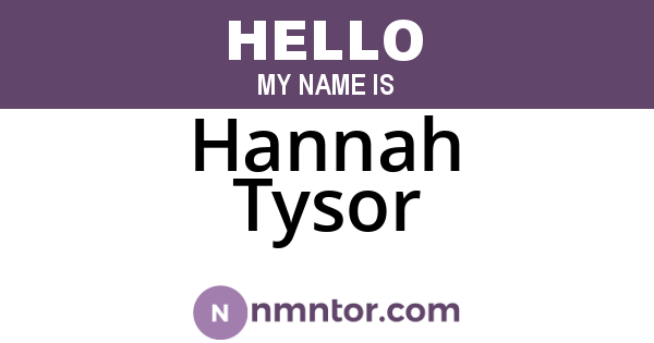 Hannah Tysor