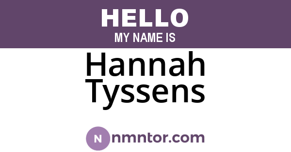 Hannah Tyssens