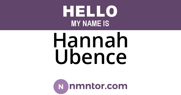 Hannah Ubence
