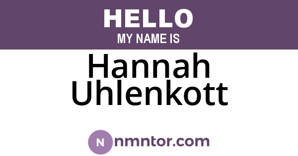 Hannah Uhlenkott
