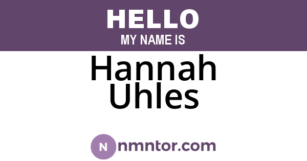 Hannah Uhles