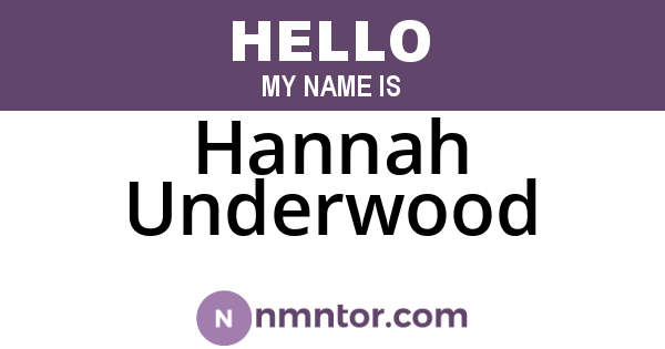 Hannah Underwood